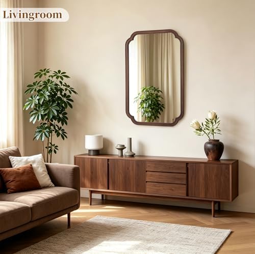 HOMECOOKIN Wood Bathroom Mirror - Image 3
