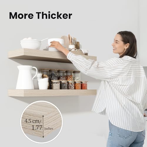 Heimlove Floating Shelves 55.1" W x 10.3" D Grey Set of 2 - Image 6