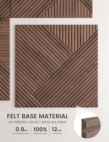 Fluxynara 6-Pack Large Felt Bulletin Board, Walnut Diamond - Image 3