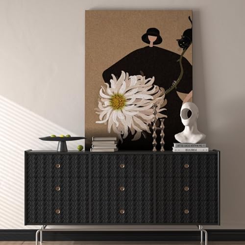 Decotalk Black Weaving Textured Wallpaper Peel and Stick 17.7x120 Inch - Image 4