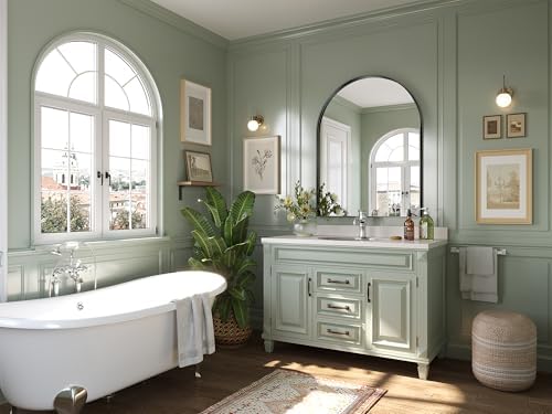 Brightify Black Arched Mirror, 32 x 42 Inch Arch Wall Mirror - Image 2