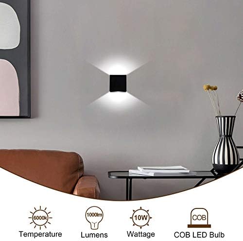 Lightess Small Black Up Down Hallway Wall Sconce Light Fixture Cool White - Image 4
