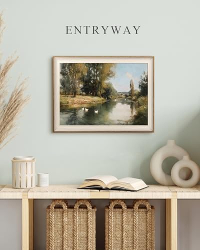 VIYYIEA Framed Vintage River Landscape Wall Art - Image 3