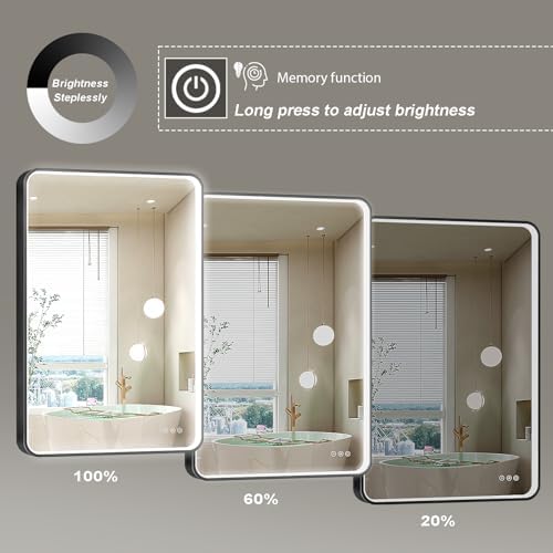 LED Mirror for Bathroom 28X36 Inch Black Framed - Image 3