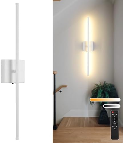 Rechargeable Battery Operated Wall Sconces, 11000mAh Wireless White Wall Lights by KELUOLY