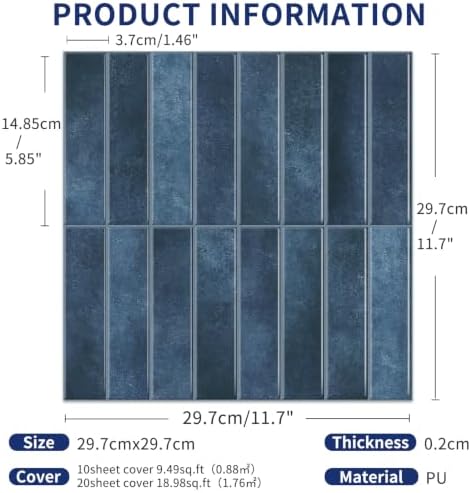 MORCART 10PCS Thicker Design Peel and Stick Backsplash, 11.7"x11.7" - Image 3