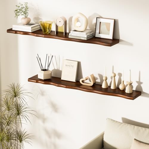 Organic Wavy Edge Floating Shelves, Hidden Brackets, 1 Pack 48 in - Image 2