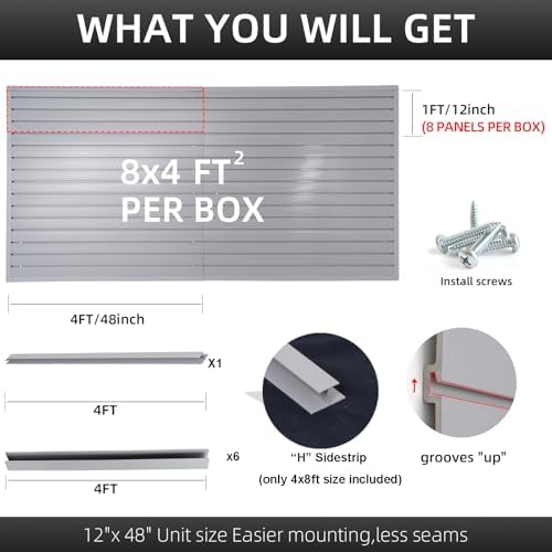 FRAYSCENT Slat Wall Paneling Garage Wall Organizer, Slatwall Panels Garage Tool - Image 3