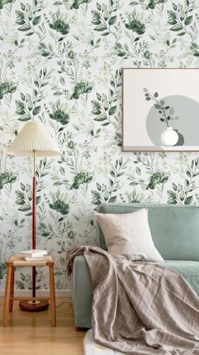 Yasinet Green Wallpaper Olive Leaf Peel and Stick Wallpaper 17.3 ''×78.7 '' - Image 4
