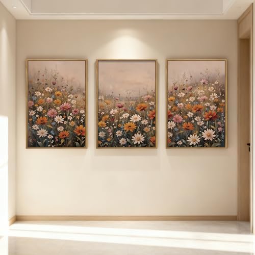 IARTTOP Framed Floral Canvas Wall Art Large 16x24 Inch Colorful Wildflower Art - Image 4