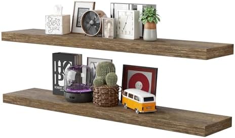 BAMEOS Floating Shelves, 40 in W x 8in D Wall Mounted Wooden Shelves by BAMEOS