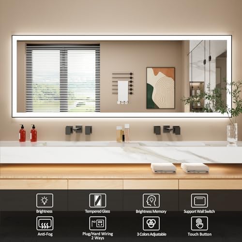 84x32 Inch LED Bathroom Mirror - Image 2