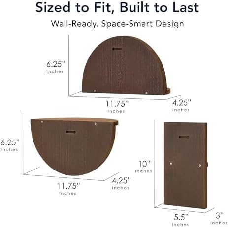 American Art Decor Half Circles Meet Right Angles 4-Piece Shelf Set - Image 2