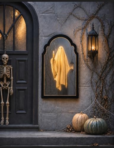 20" Haunted Ghost Mirror with LED Lights & Scary Voice Changer - Image 6