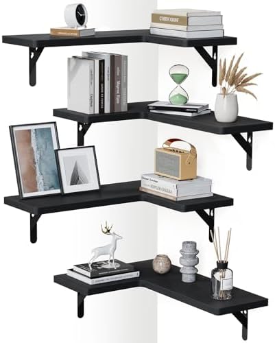 Amada Corner Floating Shelves, Paulownia Wood by AMADAHOMEFURNISHING