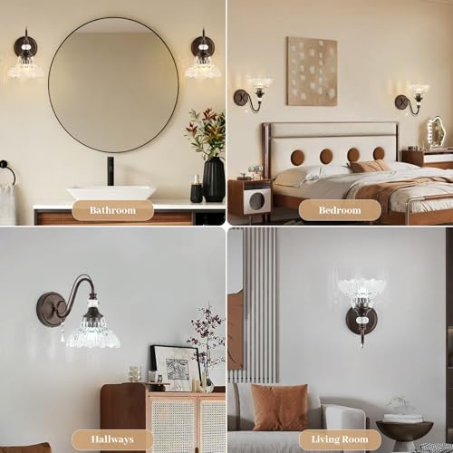 1 Piece Oil Rubbed Bronze Finish Wall Sconce, 1-Light Modern Wall Sconce - Image 5