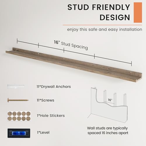Picture Ledge Shelf, Long Floating Shelves - Image 5