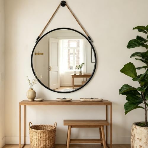POZINO 24" Round Wall Mirror - Image 4