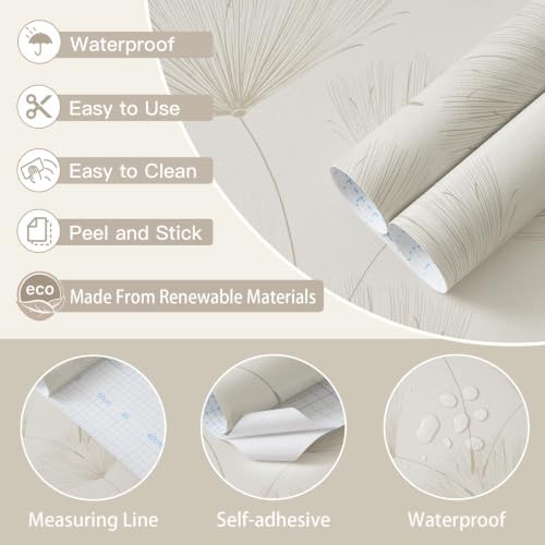 Neutral Botanical Peel and Stick Wallpaper Modern Farmhouse Contact Paper - Image 6