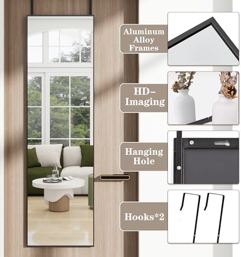 48"x 14" Over the Door Mirror Full Length, Full Body Mirror - Image 6