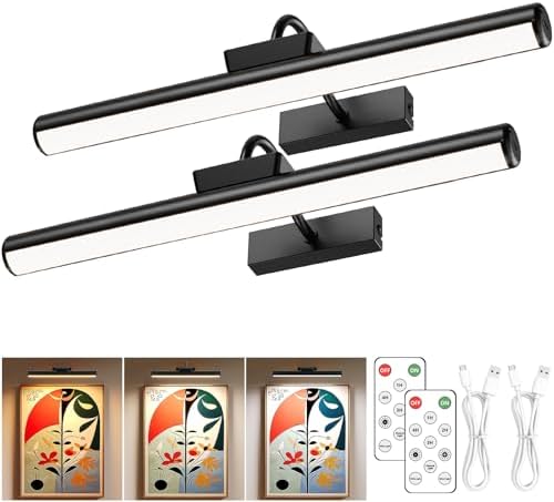 16" Wireless Picture Lights for Wall, Rechargeable Art Light by Skairipa