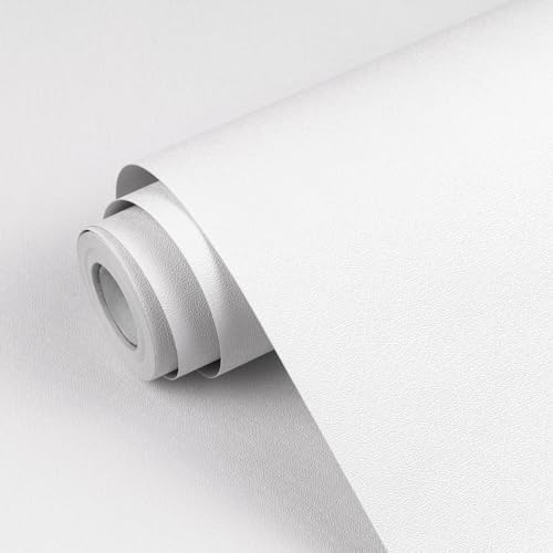 White Contact Paper Solid White Peel and Stick Wallpaper 17.3"x200" Matte Self by Qianglive