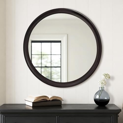 Round Wall Mirrors 30 Inch, Rustic Bathroom Mirror - Image 3