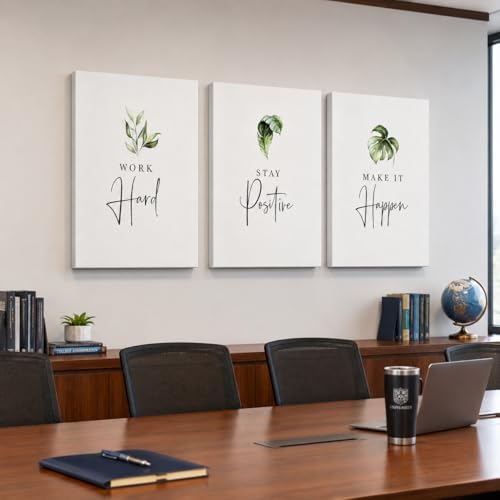 3 Piece Inspirational Wall Art, Quotes Work Stay Make it Canvas Prints by GUTTATYART