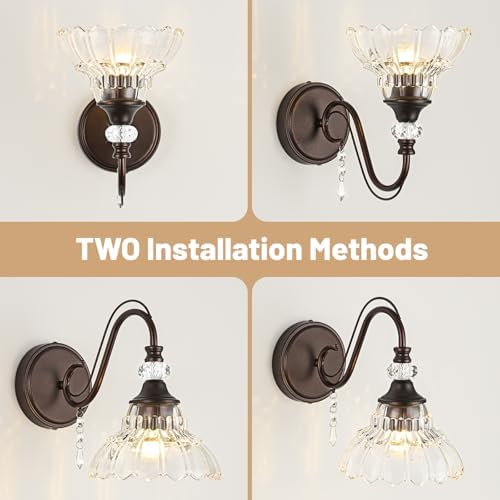 1 Piece Oil Rubbed Bronze Finish Wall Sconce, 1-Light Modern Wall Sconce - Image 3