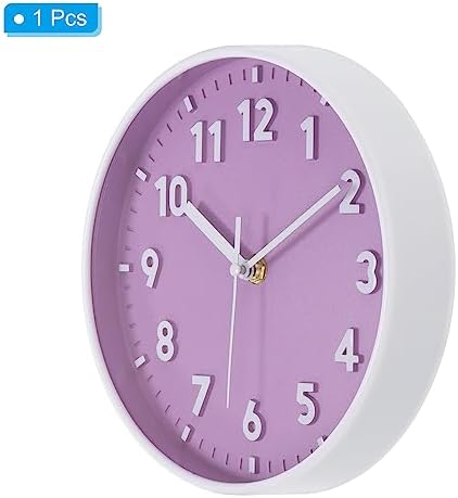 PATIKIL 8 Inch Wall Clock, 3D Number Quartz Battery Operated Silent Non-Ticking - Image 3