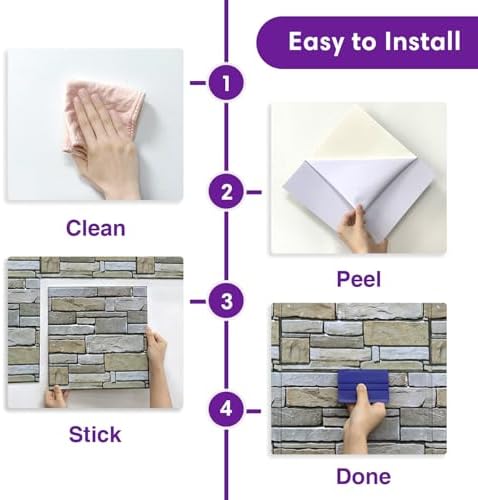 3D Faux Stone Wall Panels Peel and Stick, Designed - Image 6