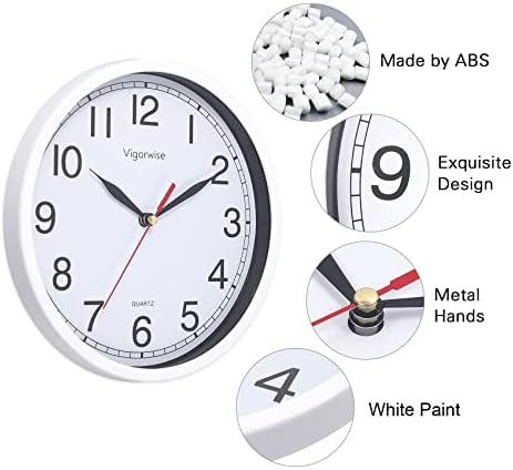 8 Inch Wall Clock Silent Sweep Movement Accurate Small Clocks - Image 4