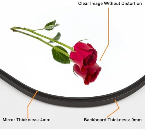 Irregular Asymmetrical Wall Mirror, 19.5" x 33.5" Black Bathroom Mirror - Image 5