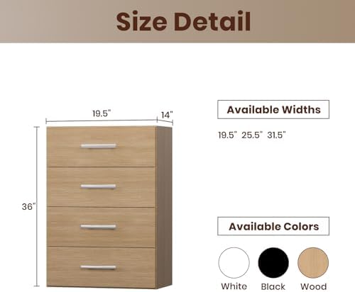 ROOMTEC 19.5" 4 Drawer Short Tower Closet Unit, Modular Closet System - Image 2