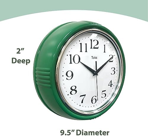 Lily's Home Retro Wall Clock, 9.5 Inch Vintage Design, Silent Non-Ticking - Image 6