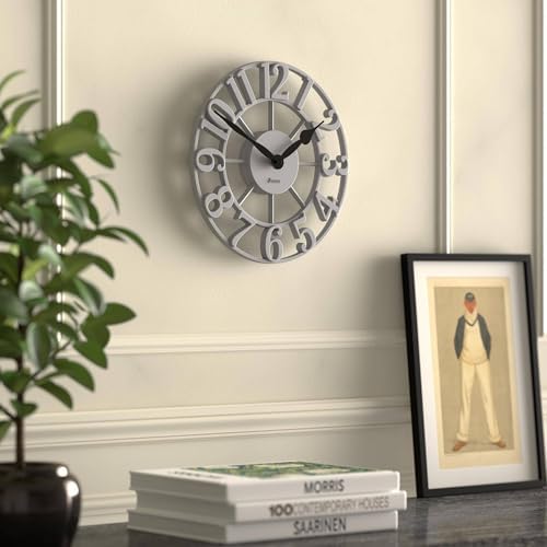 JONES CLOCKS® Lighthouse wall Clock | Sculptural Skeleton Clock | Gray - Image 5