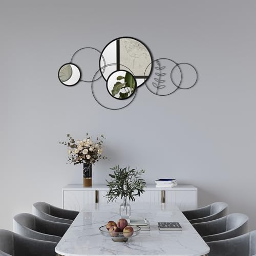 Hicarer 4 Pcs Wall Mirror Decoration Round Decorative Mirrors 41.34'' x 17.72'' - Image 3