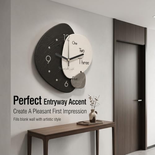 Modern 3D Wall Art Clock, Irregular Sandstone Texture Wall Decor - Image 3