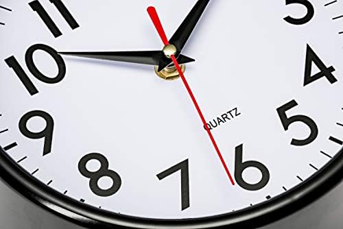 Bernhard Products Black Wall Clock 8" Silent Non-Ticking Quality Quartz Battery - Image 4
