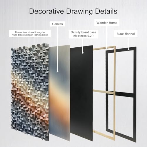 LIUZEYUE Statement-Size Modern Mosaic Wall Art, Sculptural Wood Grain - Image 4