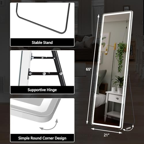 Lighted Full Body Mirror, 65x21 Wall Mounted Mirror - Image 2