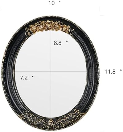 Oval 11.8x10 inch Resin Vintage Mirror - Image 3