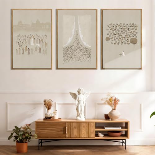 BINCUE Framed Jesus Wall Art Set of 3 Jesus Lamb Wall Decor Lamb of God Art - Image 5