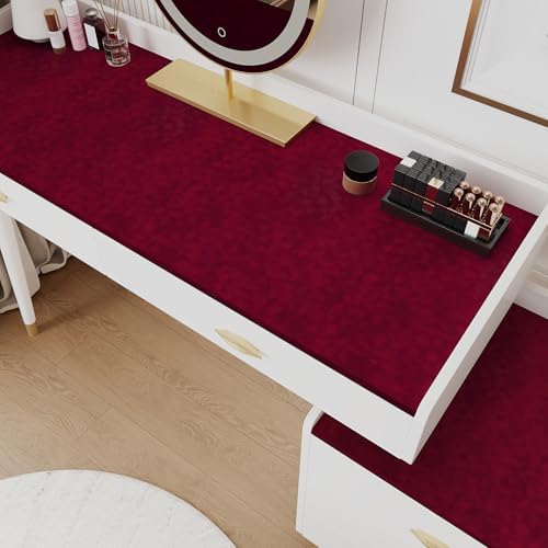 VEELIKE Retro Red Velvet Wallpaper Peel and Stick Self Adhesive Soft Felt Liner - Image 4