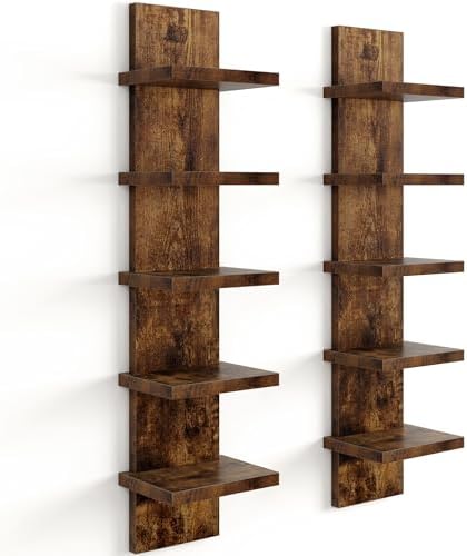 Fun Memories 5 Tier Wall Shelf Unit, Vertical Storage Tower by FunMemories