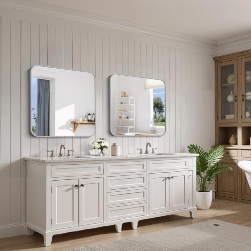 FORBATH 30x30 Inch Silver Bathroom Mirror - Image 3