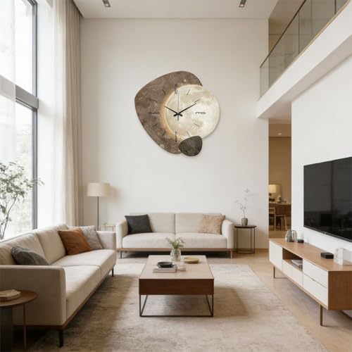 Silent Moon Wall Clock Creative Quiet Wall Clock Digital No Light Version Ready - Image 2