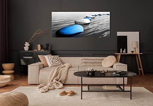 Xxliren Blue Zen Stone Canvas Print Wall Art 30x60 Inch - Image 5