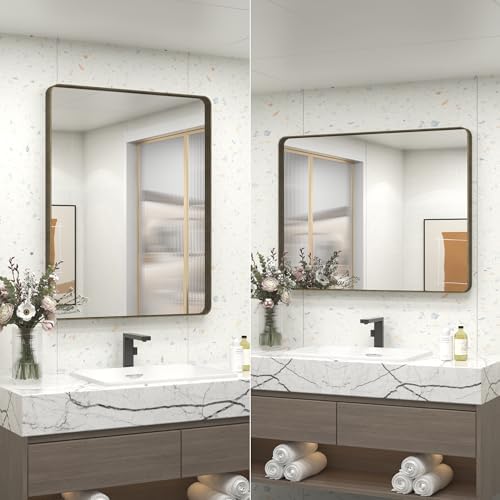 24x36 Inch Brushed Bronze Bathroom Mirror - Image 6