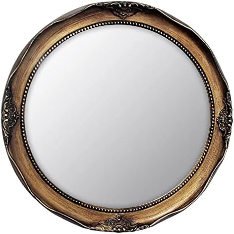 Funerom 12.2 inch Decorative Wall Mirror Round Antique Gold by Funerom